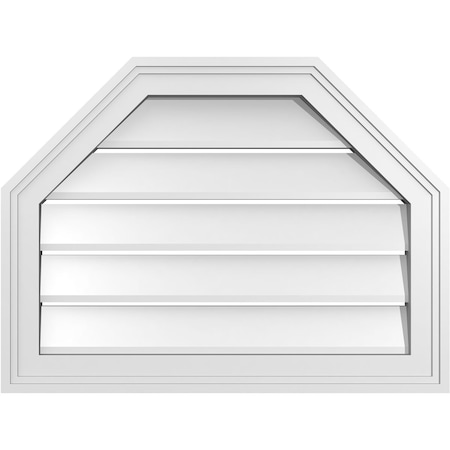 Ekena Millwork Octagonal Top Surface Mount PVC Gable Vent w/ 2"W x 1-1/2"P Brickmould Frame, 24"W x 18"H GVPOT24X1802SF